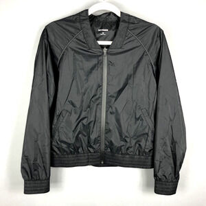 Ivy Park Full Zip Windbreaker Jacket Womens M Black Pockets Performance Casual